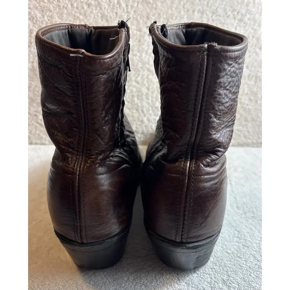 Abilene Western Wingtip Zipper Leather Boots Snip Toe Men’s Size 11.5 D 6443